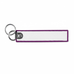 Porta-chaves forma de etiqueta tecido anel duplo personalização total cor roxo sétima vista