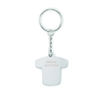 Porta-chaves ferro em forma de t-shirt desportiva personalização total cor branco terceira vista