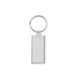 Porta-chaves de liga de zinco em forma retangular personalização total cor branco terceira vista
