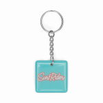 Porta-chaves quadrado PVC com NFC pré-programado personalização total cor branco