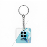 Porta-chaves quadrado PVC com NFC pré-programado personalização total cor branco vista principal