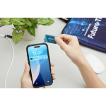 Porta-chaves retangular PVC com NFC pré-programado personalização total cor branco