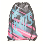 Mochila de cordão poliéster com bordas pretas PU personalização total cor branco