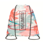 Clássica mochila de cordão feita de poliéster personalização total cor branco