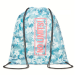 Mochila de cordão preto de rPET personalização total cor branco