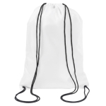 Mochila de poliéster cordão preto tamanho grande personalização total cor branco sétima vista