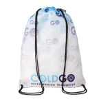 Mochila de cordão de rPET em tamanho grande personalização total cor branco