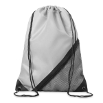 Mochila de cordão de rPET com bolso de malha personalização total cor branco