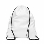 Mochila de cordão de poliéster de toque macio personalização total cor branco sétima vista