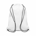 Mochila de cordão preto de poliéster personalização total cor branco sétima vista
