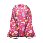 Mochila de cordão preto de poliéster personalização total cor branco