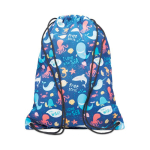 Mochila de cordão preto de poliéster personalização total cor branco
