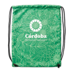 Mochila de cordão preto de poliéster personalização total cor branco quinta vista