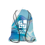 Mochila de cordão preto de poliéster personalização total cor branco vista principal