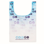 Saco de compras dobrável rPET com bolso interior personalização total cor branco