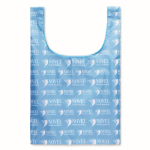 Saco de compras dobrável rPET com bolso interior personalização total cor branco