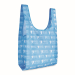 Saco de compras dobrável rPET com bolso interior personalização total cor branco