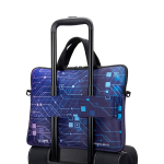 Pasta para portátil, fecho correr e manga trolley personalização total cor branco quinta vista