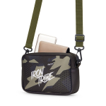 Bolsa tiracolo de neopreno com alça ajustável personalização total cor branco quinta vista