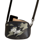 Bolsa tiracolo de neopreno com alça ajustável personalização total cor branco quinta vista