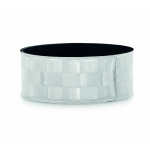 Pulseira refletora com superfície quadriculada personalização total cor prateado sétima vista