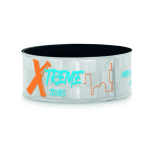 Pulseira refletora com superfície quadriculada personalização total cor prateado
