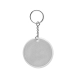Porta-chaves segurança redondo laminado refletor personalização total cor prateado sétima vista