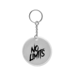 Porta-chaves segurança redondo laminado refletor personalização total cor prateado
