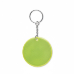 Porta-chaves segurança redondo laminado refletor personalização total cor amarelo fluorescente sétima vista