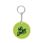 Porta-chaves segurança redondo laminado refletor personalização total cor amarelo fluorescente