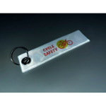 Porta-chaves segurança retangular laminado refletor personalização total cor prateado