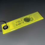 Porta-chaves segurança retangular laminado refletor personalização total cor amarelo fluorescente
