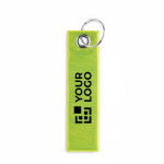 Porta-chaves segurança retangular laminado refletor personalização total cor amarelo fluorescente vista principal