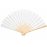 Leque de bambu personalização total com impressão a cor bem garrida cor branco sétima vista