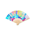 Leque de bambu personalização total com impressão a cor bem garrida cor branco