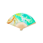 Leque de bambu personalização total com impressão a cor bem garrida cor branco