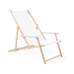Cadeira de praia madeira com braços feita na UE personalização total cor branco sétima vista