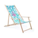 Cadeira de praia madeira com braços feita na UE personalização total cor branco