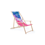 Cadeira de praia madeira com braços feita na UE personalização total cor branco