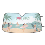 Para-sol de carro com 2 ventosas transparentes personalização total cor branco