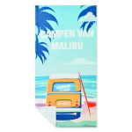 Toalha de praia de toque macio de polialgodão personalização total cor branco sétima vista