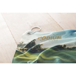 Toalha de golfe de rPET com gancho para pendurar personalização total cor branco quinta vista