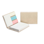 Bloco de notas adesivas personalizado com capa dura de papel de fibras vegetais cor branco sétima vista