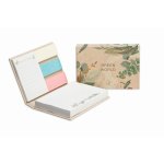 Bloco de notas adesivas personalizado com capa dura de papel de fibras vegetais cor branco