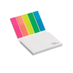 Bloco notas adesivas capa flexível e marca-página personalização total cor branco
