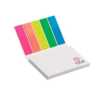 Bloco notas adesivas capa flexível e marca-página personalização total cor branco