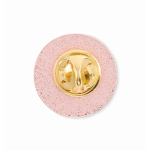 Pin metálico redondo a cor bem garrida personalização total cor rosa ouro terceira vista