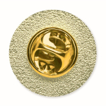 Pin metálico redondo a cor bem garrida personalização total cor dourado terceira vista