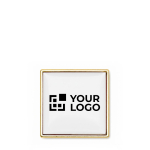 Pin de ferro quadrado para personalizar personalização total cor dourado vista principal
