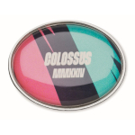 Pin metálico oval a cor bem garrida personalização total cor prateado